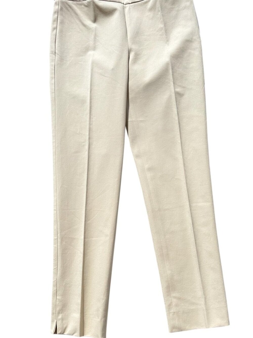 Talbots Buff Beige Chatham Ankle Pants 6 Side Zip Bi-Stretch Slim Trouser - Picture 3 of 11